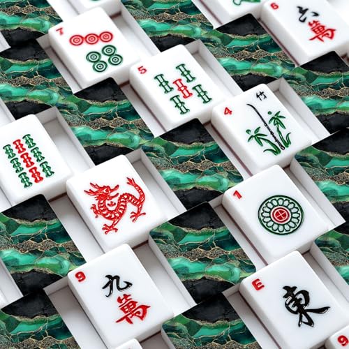 Juego de mesa American Mahjong con 166 fichas acrílicas miniatura 4