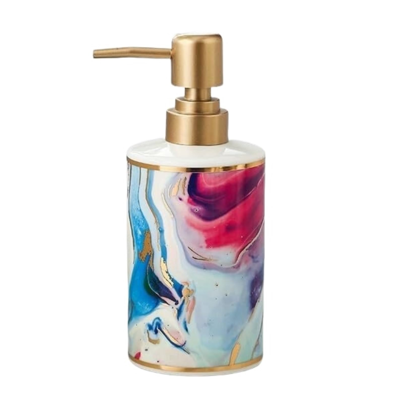 Dispenser Sapone Ricaricabile Dispenser di Schiuma Sapone in Ceramica con Pompa A Inchiostro for Arredamento Moderno Dosatore Liquido(Pink)