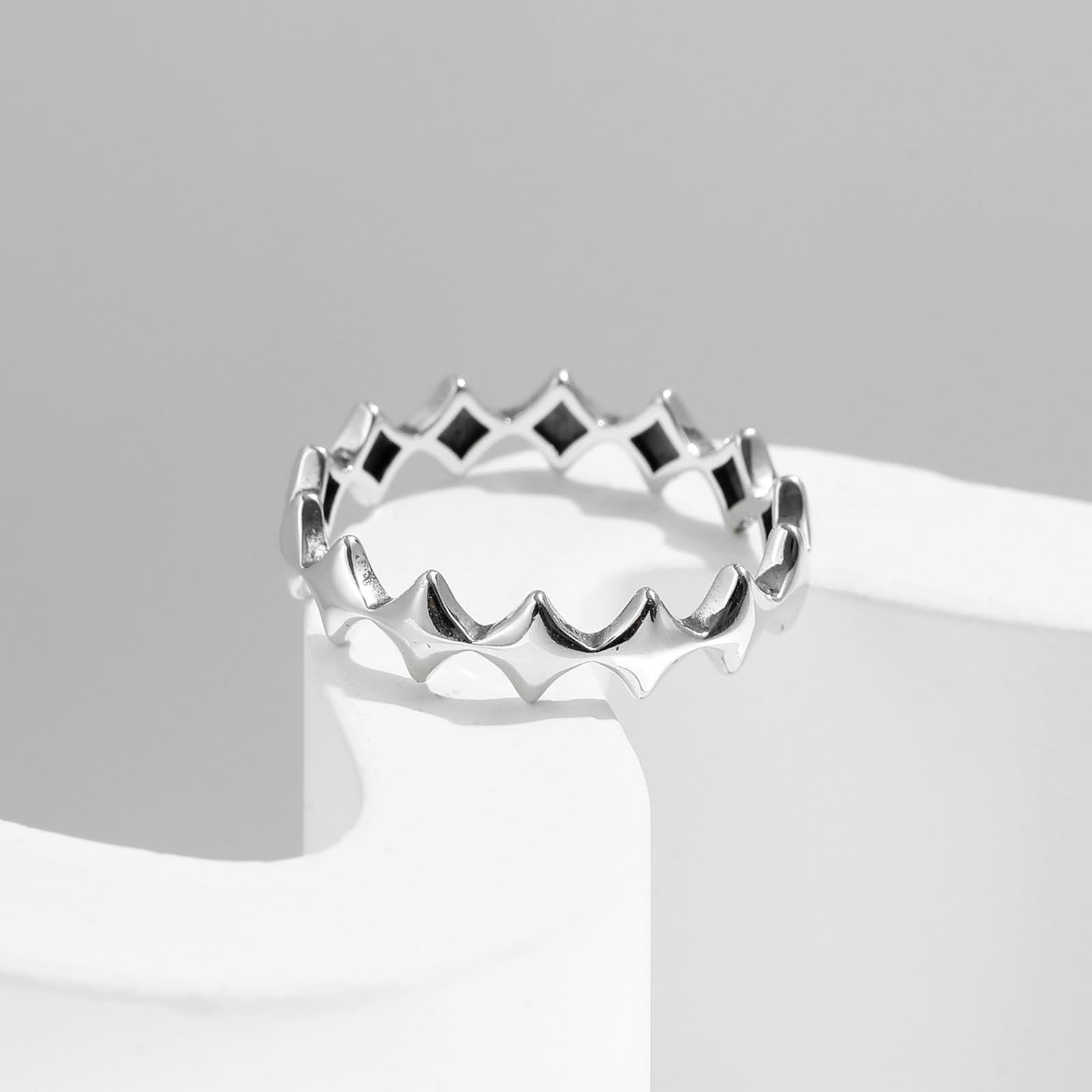 Anillos vintage, alianzas de boda de metal redondo oro blanco 9K/14K promesa regalos para mujer