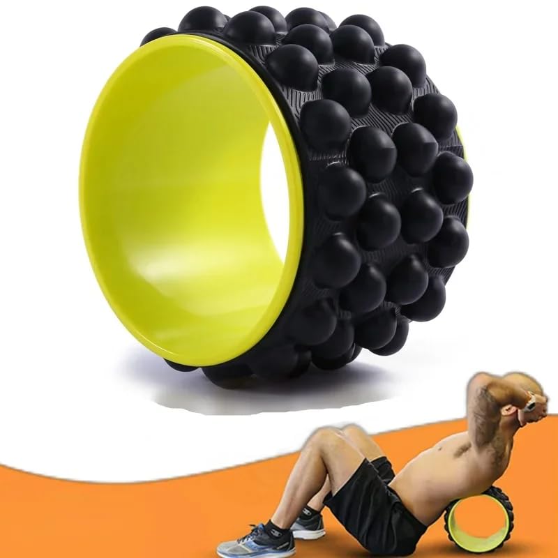 LUHI Yoga Wheel Foam roller- [Latest Pro Series] Strongest & Most Comfortable Dharma Prop Wheel, Perfect Accessory for Stretching and Improving Backbends-image-0