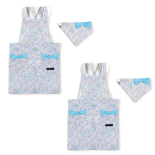 COLORFUL CANDY STYLE バッククロス子どもエプロン(100〜120cm) 撥水ノーアイロン フローラルオアシス 2枚セット 女の子 かわいい 子供用 子供 エプロン 三角巾 セット キッズエプロン 幼児 小学生 可愛い かわいい おしゃれ