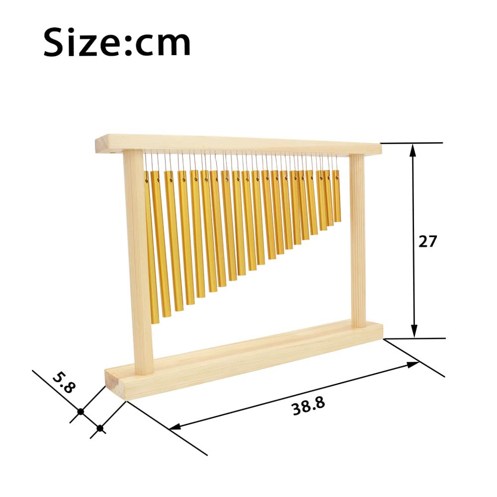 Bar Campane Tubolari Chimes 20-Tone Table Top Musicale Percussione Strumento con Legno Posizione Stick