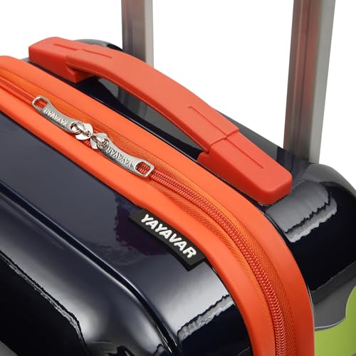 Image of YAYAVAR Superman Kids Trolley Suitcase - 45L | Hard-Sided Printed Cabin Luggage with 8 Wheels, Number Lock, Scratch Resistant, Lightweight Travel Bag (50cm)