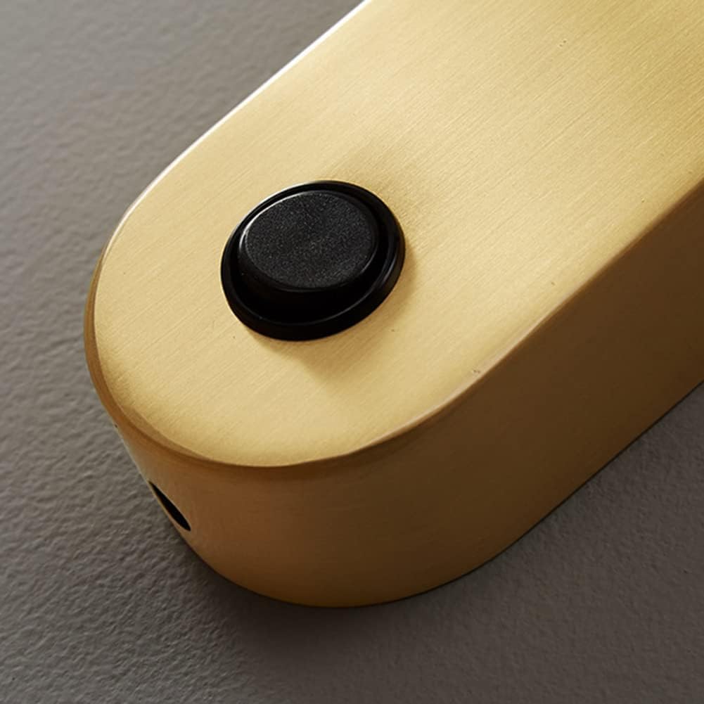 OOWOKS Applique a LED 7W per interni in ottone con interruttore, lampada da comodino per camera da letto, applique orientabile per soggiorno, illuminazione per hotel, lampade decorative