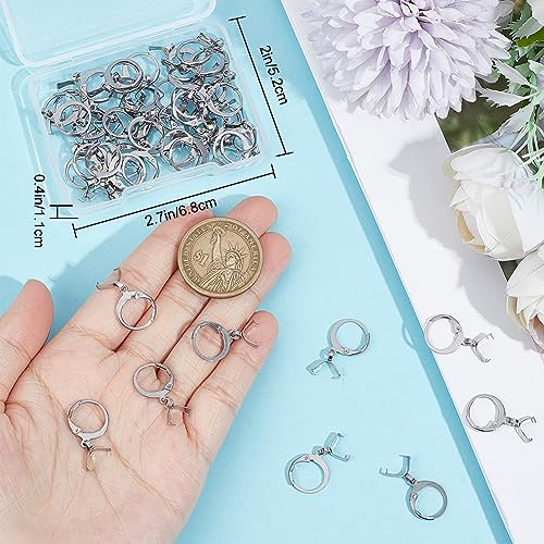 Beebeecraft 1 Box 50Pcs Clasp Earring Hooks Stainless Steel Round French Pendant Leverback Earring Findings with Bails Pin for Earrings Jewelry Making Art DIY Crafts - Image 3