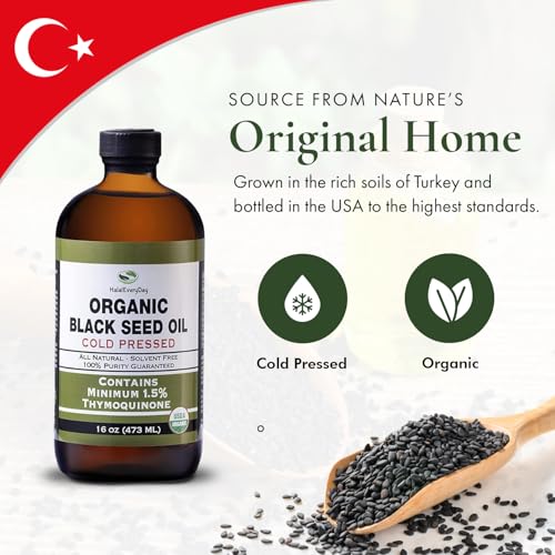Image of HalalEveryDay 32 oz USDA Black Seed Oil Nigella Sativa