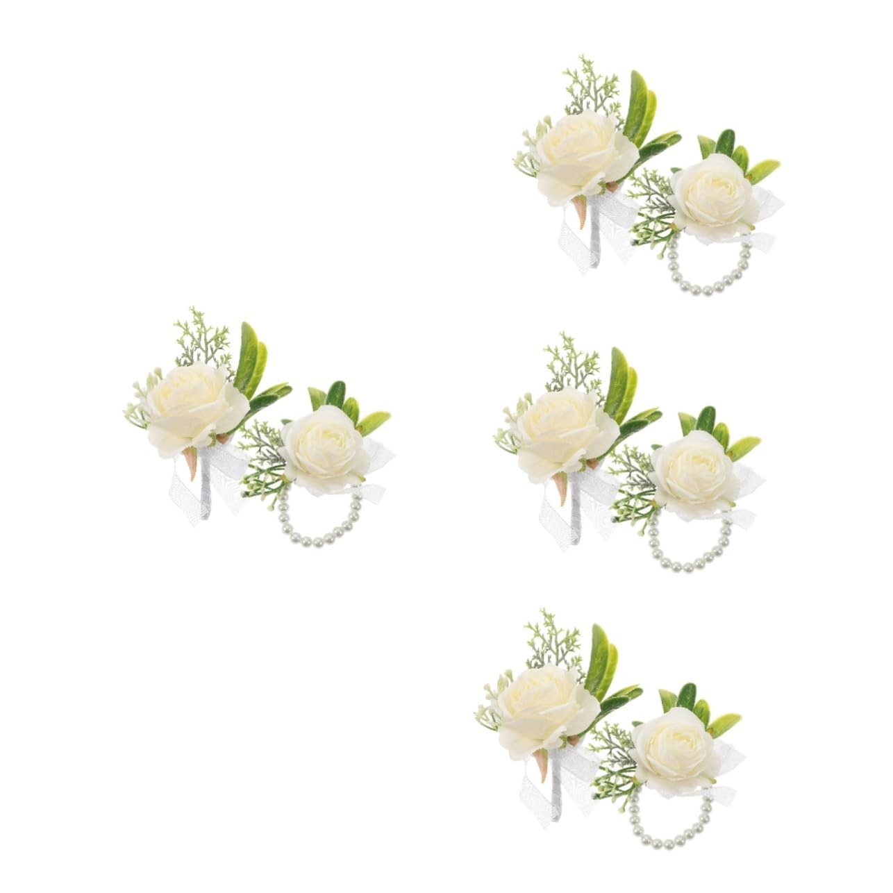 SOIMISS 4sätze Dekorative Handgelenkblumen Für Hochzeiten Kunstblumenarmband Mit Perlen Braut Und Brautjungfern-Corsage Teiliges Für Besondere Anlässe