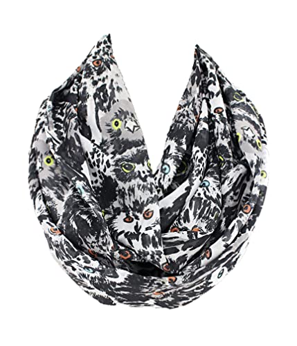Etwoa's Owl Infinity Scarf Circle Scarf Loop Scarf2