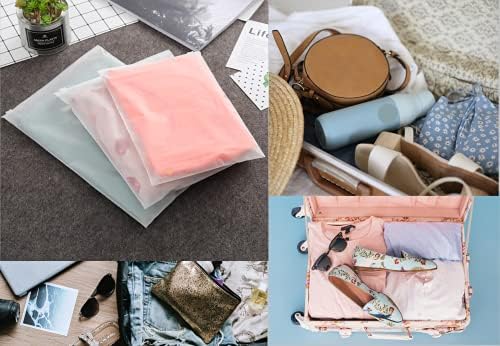 Marrie Frosted Resealable Bags Ziplock Seal Plastic Bag for Clothes Garments Travel Space Saver Luggage Organiser Waterproof Without Hole Pouch School Trips Home Hospital Storage-Pack of 12 Bags (XL)