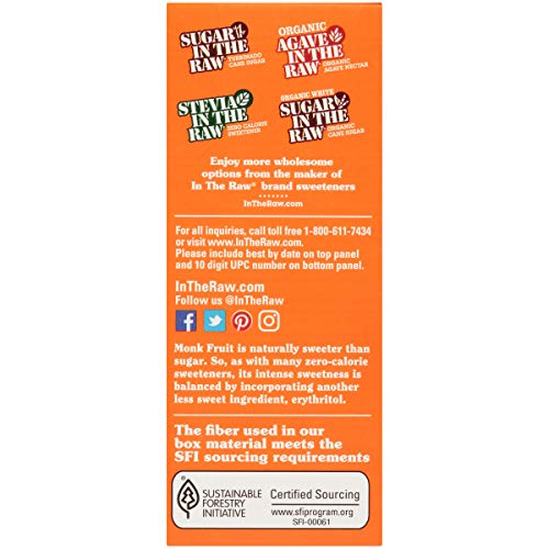 image for Sugar in the Raw Monk Fruit in the Raw Sweeteners, Sugar Substitute, 4