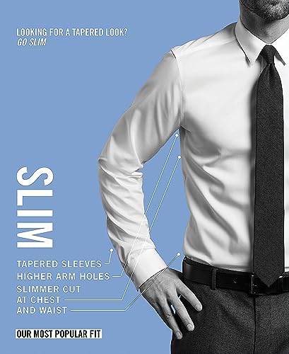 Unlisted by Kenneth Cole mens Slim Fit Solid Dress Shirt, Almond, 15 -15.5 Neck 34 -35 Sleeve Medium US