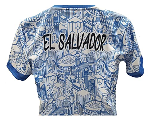 Camisa Seleccion De El Salvador, El País Que Te Vío Nacer, Diseño Con Graficos Monumentos Importantes De Tu Pais (Blanco Grafico, X-Large) #TOP4