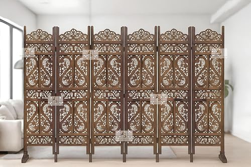 Image of Partition for Living Room,Divider,Partition Wall Divider Screen Separator, Wall Panel Divider for Hall | Bedroom |Office | Puja Room | Restaurant S Design (6- Panels with Stands)