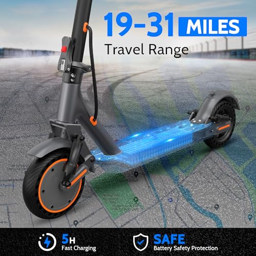 Image of Maxshot Electric Scooter, 350W /500W Powerful Motor, 19-22 MPH Max Speed, 15-28 Miles Range, Foldable escooter with Dual Braking Systems, Smart APP