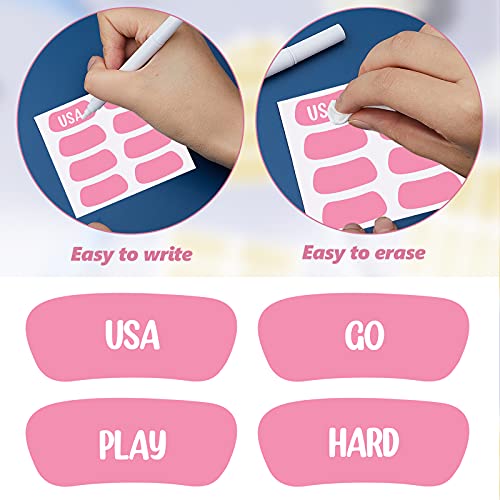48 Pairs Eye Strips Sports Eye Stickers Breathable Strips with 1 White Pencil for Baseball Football Softball Fans on Game Day(Pink)