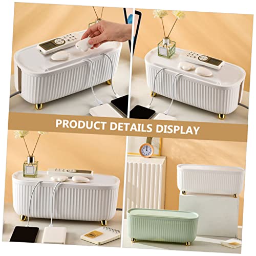 Caja para manejo de cables de gran capacidad, organizador de cables de ABS, caja de almacenamiento para enchufes, porta objetos pequeños, control de enredos, apariencia elegante, unidad sencilla miniatura 2