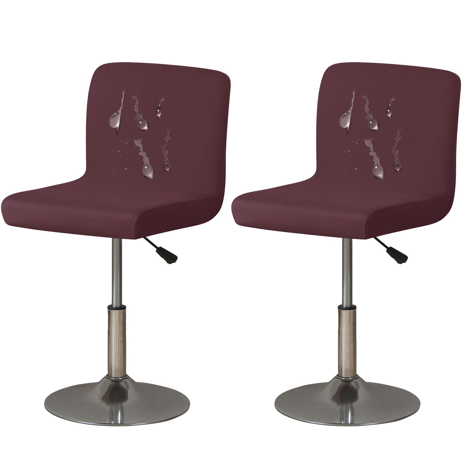 ZRCYXDW 2 Pack Spandex Bar Stool Covers, Soft Water Resistant Bar Stool Chair Covers With Backs Barstool Protector Slipcovers With Elastic Bottom Stool Cover Removable-coffee-2 pack