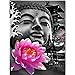 yaoxingfu Puzzle 1000 Piezas Estatua de Buda Flor Rosa Zen Puzzle 1000 Piezas paisajes Juego de Habilidad para Toda la Familia, Colorido Juego de ubicación.50x75cm(20x30inch)