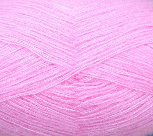Image of M.G ENTERPRISE Soft Hand Knitting Wool -Pink, 200 gm, (Model: 1 Feather C Pink 200 gm)