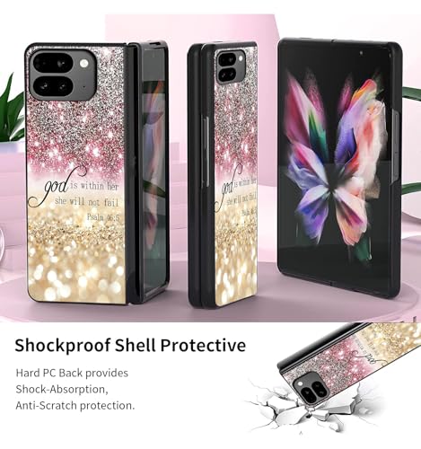 Étui pliable Google Pixel 10 Pro coque fine rose pailleté 8" - 4