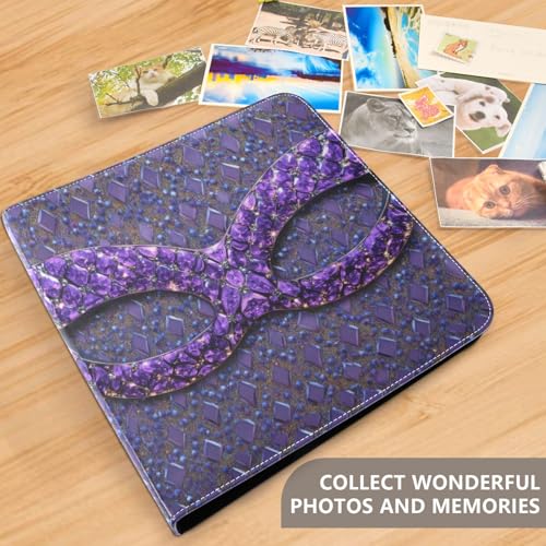 Álbum de fotos autoadhesivo DIY Scrapbook con funda de cuero PU, anillado de 3 argollas, 40 páginas, tamaño 8x10 pulgadas para recuerdos miniatura 5
