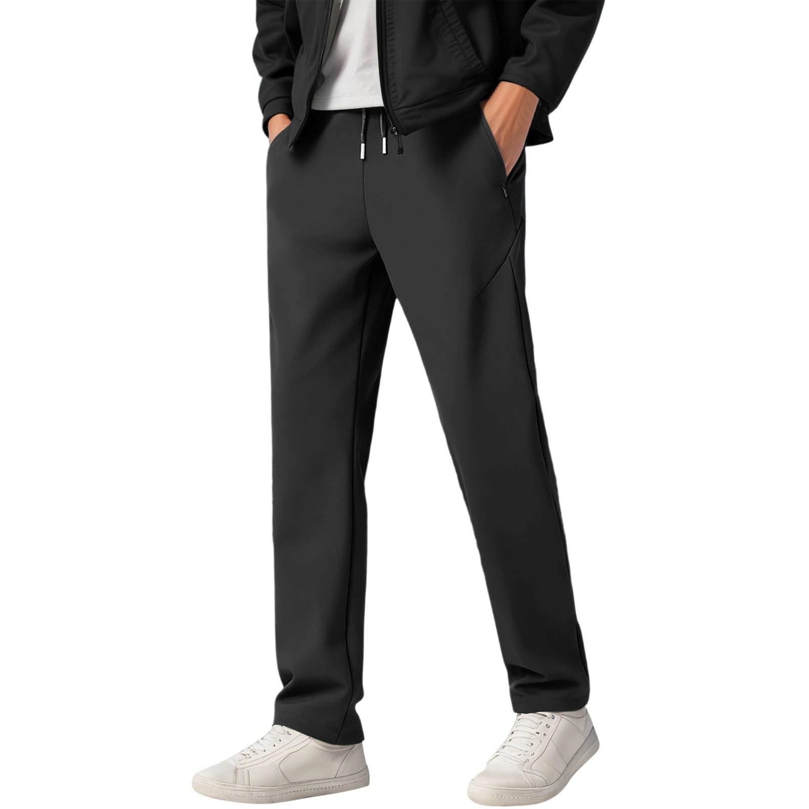 Pantalones de chándal para hombre, de forro polar, gruesos, cálidos, de invierno, para el tiempo libre, informales