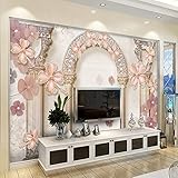  Carta da Parati Fotografica Effetto 3D Colonna europea di Roma Moderna Decorazione Stickers Murale Wallpaper Foto di perle gioiello Fotomurale per Soggiorno Camera da Letto Cucina 450 x 300 cm