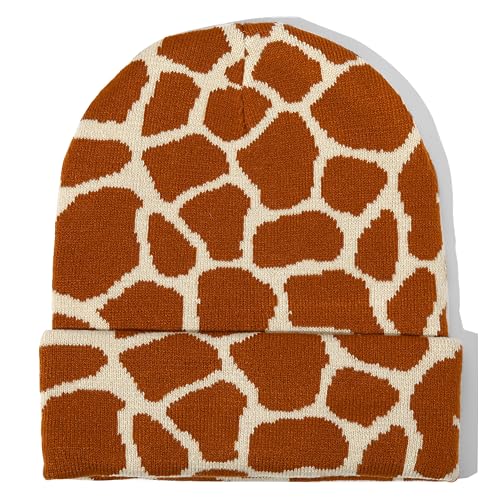 Aretas Giraffe Mütze Beanie Hut Geschenke für Damen Herren Süße Sachen Giraffen Geschenke Schleich Deko Wintermütze mit Giraffe Muster Cute Stuff für Männer Frauen