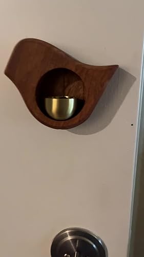 Sokhug Bell For Door Opening, Magnetic Type House Shape Crisp Sound Wooden Bell Entry Doorbell Gate Bell Chime Brass Bell Hanging Bell Door Entrance Fridg - View #6