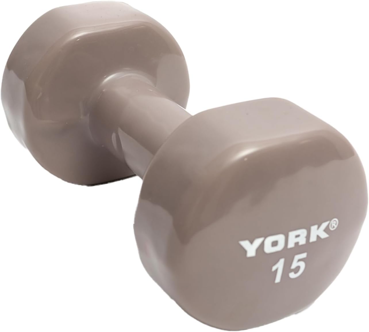 York Barbell Vinyl Coated Fitbell Dumbbell (1LB to 15LB, Pack of 1, 2, 4) | Durable Anti-Roll Anti-Slip, Multi-Color | Ideal for Arm Rows Squats Chest Presses Bicep Curls Walking Jogging & Yoga