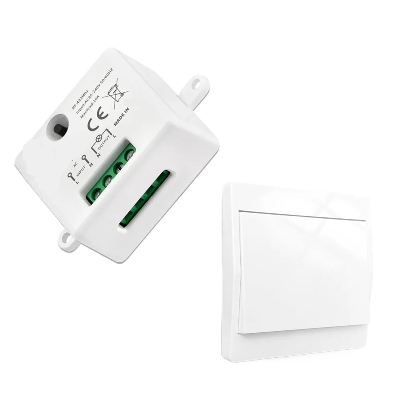 Bezprzewodowy włącznik światła z własnym zasilaniem 433 MHz kinetyczny RF bez baterii AC 110 V 220 V 10 A moduł przekaźnikowy do urządzeń gospodarstwa domowego LED (SET 1)