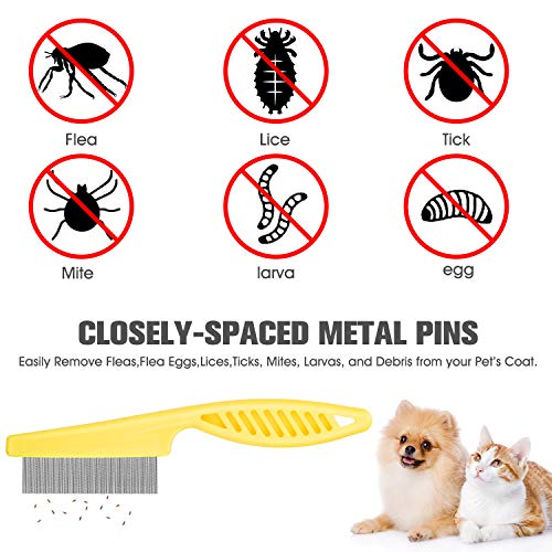 BENSEAO Flea Comb for Cats Dog Comb Lice Comb Metal Teeth Durable Tear Stain Dog Combs Remove Float Hair Combing Tangled⦠- Image 3