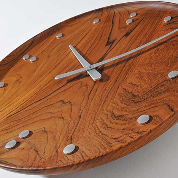Amazon.co.jp: Finn Juhl Wall Clock Teak 9.8 inches (25 cm