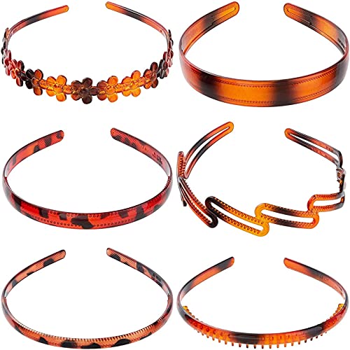 Bright Creations Plastic Headbands with Teeth (24 Count), Tortoise Brown, Assorted