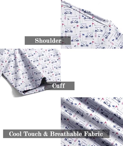 Image of ZITY Men's Golf Shirts Short Sleeve Print Patterns Casual Collared Polo