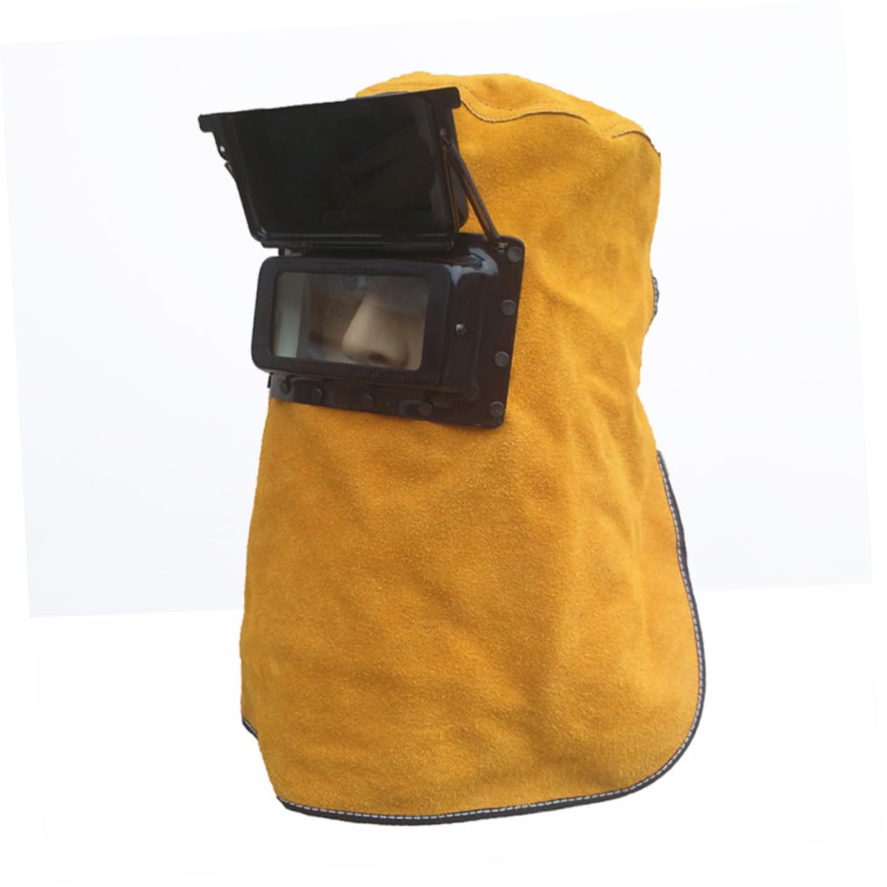 Casco de Soldadura con Pantalla de Soldar y Oscurecimiento Automático, Máscara de Soldadura Ergonómica de Cuero de Vaca Plegable con Ajuste de Tamaño para Corte y Molienda