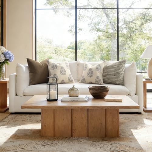 Image of YCOLL Vintage Floral Print Pillow Covers 18x18 Set of 2 Patterned Accent Decorative Cushion Covers Modern Farmhouse Throw Pillow Covers for Sofa Couch Chair Bed Living Room Home Decor, Quiet Gray