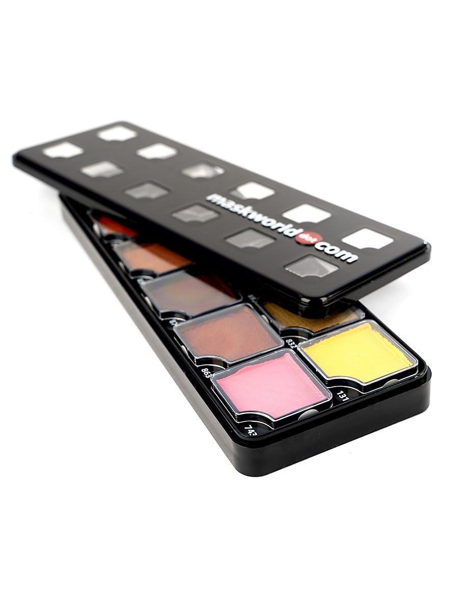 Aqua Make-up Color Set Tiere - 12er Palette - hochwertige Wasserschminke für Gesicht, Bodypainting & Theater - Karneval, Halloween & Verkleidung