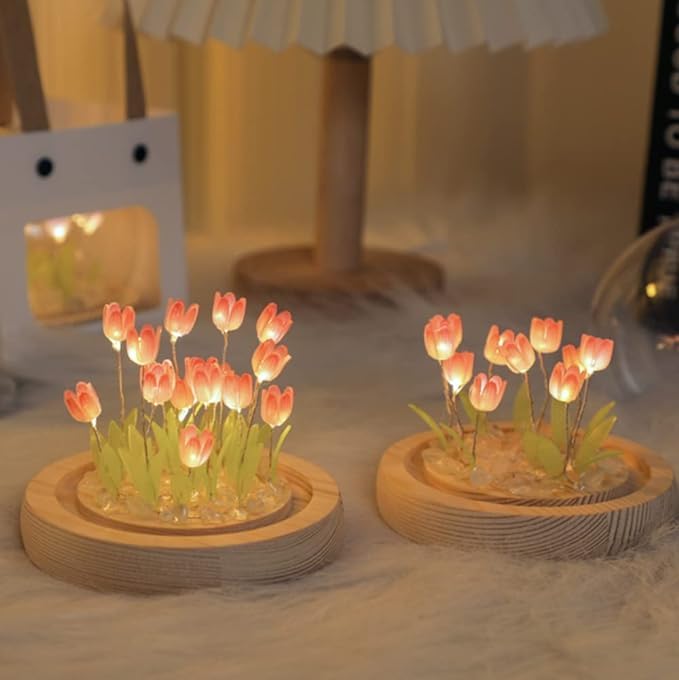 Amazon.co.jp: 手作りチューリップのナイトライトは花の寝室の寝る電気