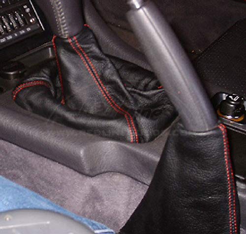 RedlineGoods Shift Boot Compatible with Dodge Stealth 1990-97. Tailor Made - not Universal. Genuine top-Grade Italian Black Leather with Black Thread