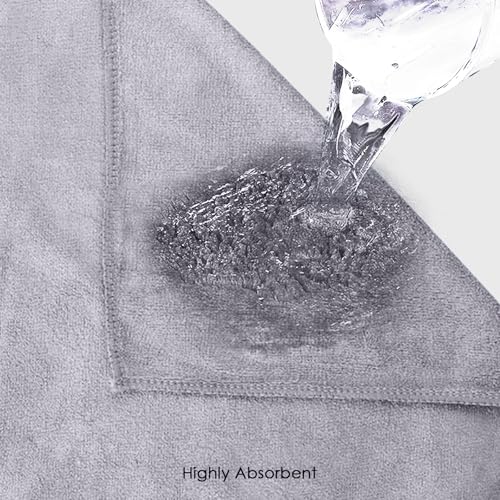Image of HOUSSE Microfiber Face Towels | Ultra Absorbent, Odour-Free, Quick Dry 450 GSM Face Towel for Home, Gym, Travel, Running and Personal Use | 30x30 cm | Set of 4 in One Colour (Frost Grey, Pack of 4)