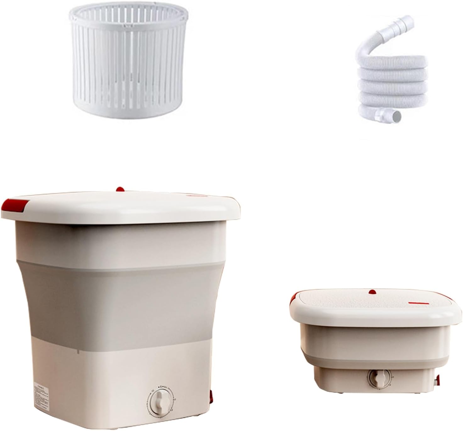 Portable Mini Washing Machine, 12L Foldable Washer for Travel, Apartments, Dorms, RVs, Camping - Ideal for Baby Clothes, Underwear, Small Items (Pink)