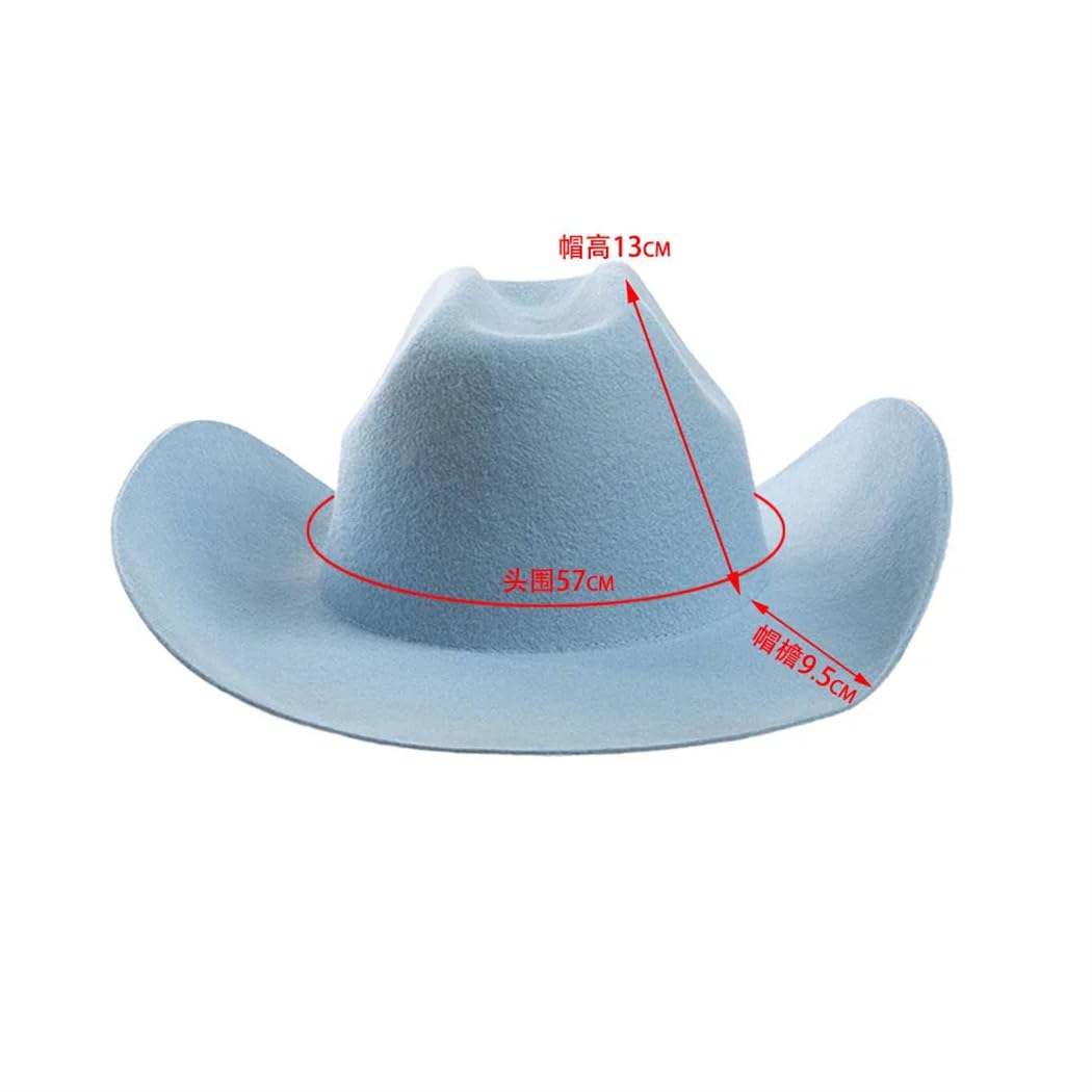 Unisex Fedoras Hut aus 100 % Wolle, Western-Cowboyhut, für Damen und Herren, Sonnenschutz, warm, konkave Form, Filzhüte