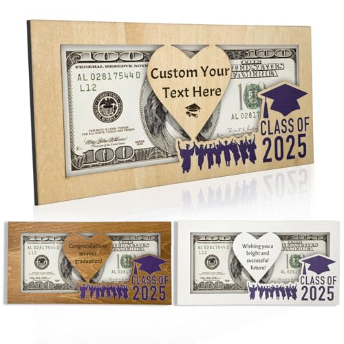 Personalized Graduation Money Holder - Custom Wooden Graduation Card Box Cash Holder Envelope for Class of 2025 Graduates