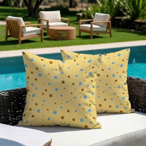 Housses coussin extérieur imperméables 50x50 jaune déco balcon jardin