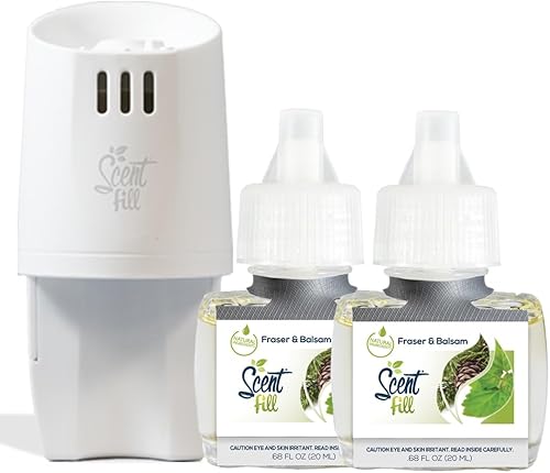 Scent Fill Fraser - Ambientador para enchufar, repuestos de aceite perfumado, 2 recambios + difusor