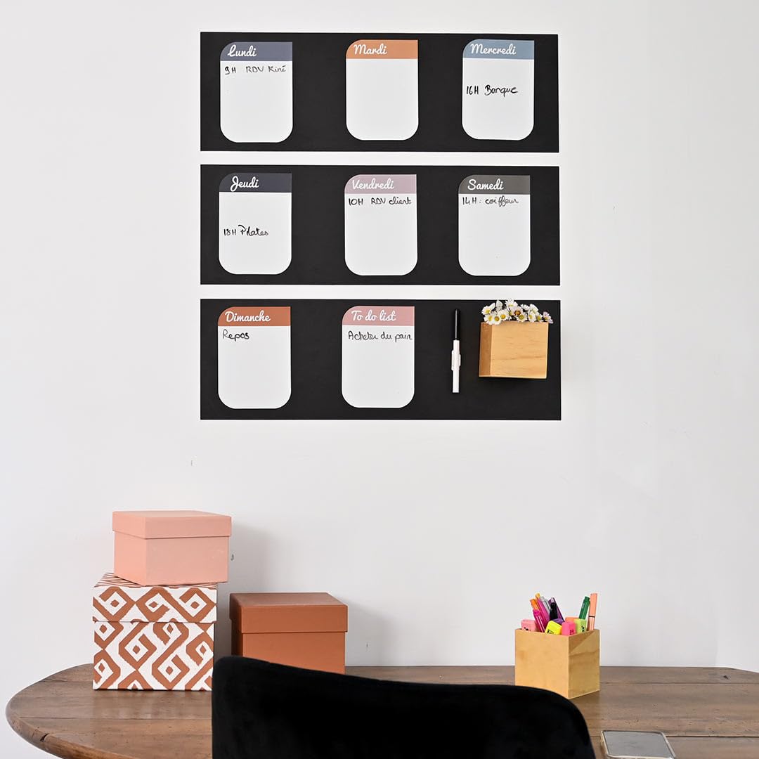 Lavagna Magnetica A Forma Di Tavola Da Surf FERFLEX - 43x132 Cm, Con Nastro Adesivo Magnetico E 8 Magneti, Per Decorare Pareti E Organizzare Note