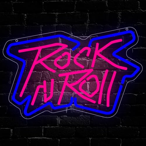 Rock and Roll Neon Sign, Live Music Led Neon Light
