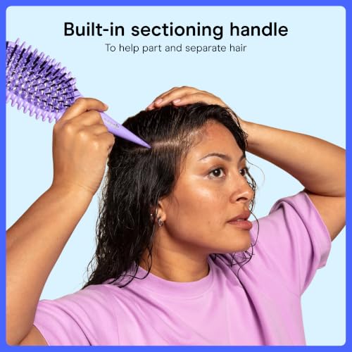 Image of Conair Detangler Curly Hair Brush | Curl Define Pro for Enhancing and Detangling Loose Curls and Long Hair, Purple, BR95707PUR2L