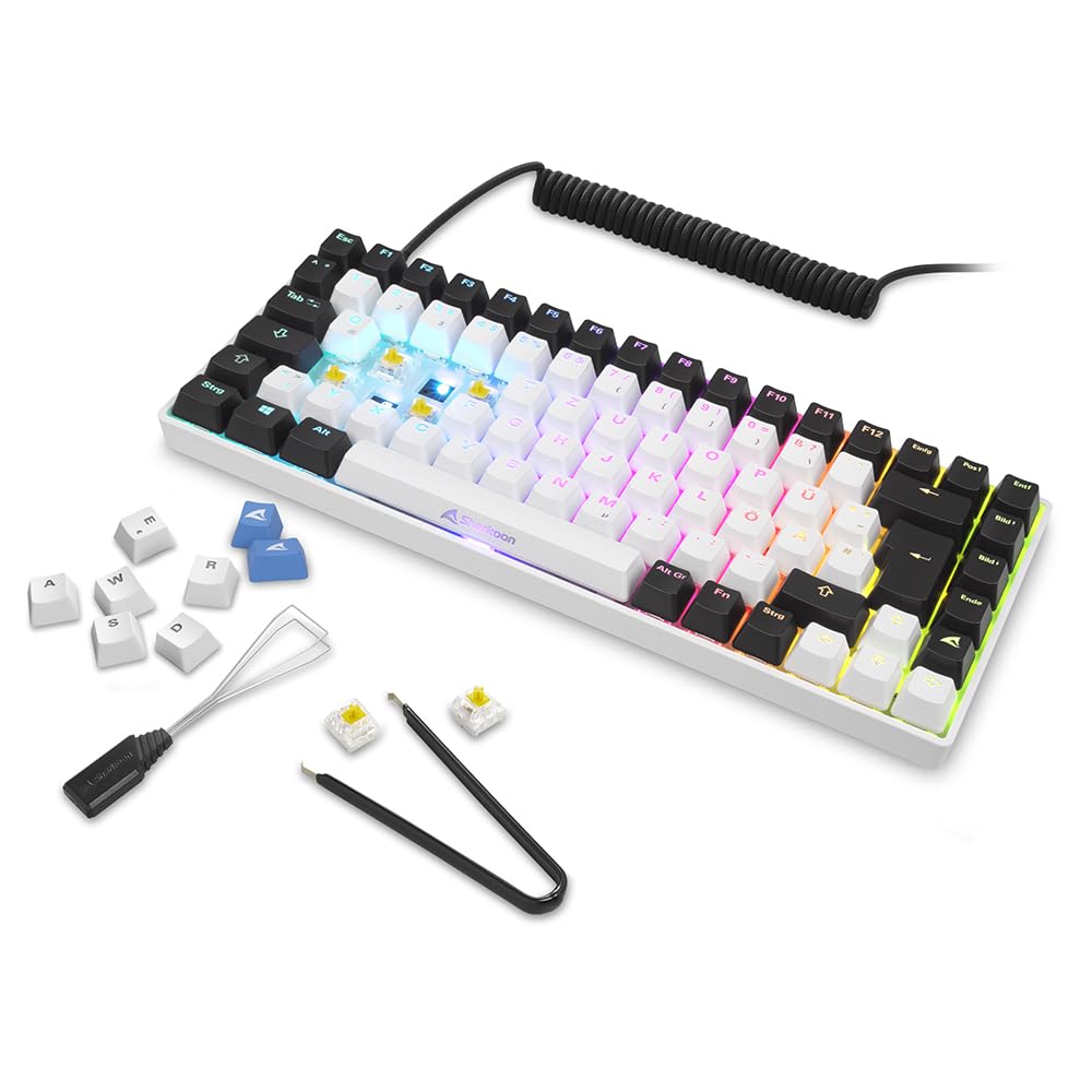 Sharkoon Skiller SGK50 S3 Weiß, RGB Gaming Keyboard, 75% Layout
